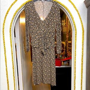 Camilla Made in Italy Black and Tan Long Sleeve Dress Size 10
